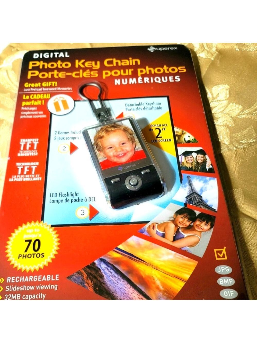 BRAND NEW! Superex Rechargeable Digital Photo Flash Light Key Chain